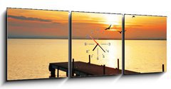 Obraz s hodinami 3D tdln - 150 x 50 cm F_BM24525008 - el sol y el mar