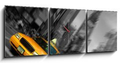 Obraz s hodinami   New York City Taxi, Blur focus motion, Times Square, 150 x 50 cm