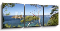 Obraz s hodinami   PINS MARITIMES, PLAGE DE LA PALUD, ROCHER DU RASCAS, PORT CROS,, 150 x 50 cm