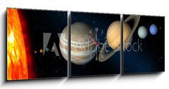 Obraz s hodinami 3D tdln - 150 x 50 cm F_BM2513860 - solar system