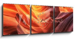 Obraz s hodinami 3D tdln - 150 x 50 cm F_BM257100196 - Scenic colorful waves in famous Antelope Canyon, Arizona, USA - Malebn barevn vlny v slavn antilopy kaonu, Arizona, USA