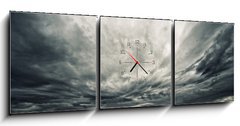 Obraz s hodinami   Big ocean wave breaking the shore, 150 x 50 cm
