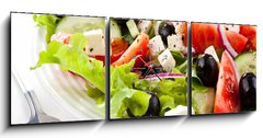 Obraz s hodinami   Vegetable salad with cheese, 150 x 50 cm