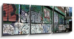 Obraz s hodinami 3D tdln - 150 x 50 cm F_BM2599174 - graffiti 5