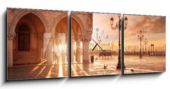 Obraz s hodinami 3D tdln - 150 x 50 cm F_BM261752834 - San Marco in Venice, Italy at a dramatic sunrise