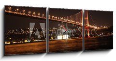 Obraz s hodinami 3D tdln - 150 x 50 cm F_BM26256068 - The Bosporus Bridge at night in istanbul, Turkey