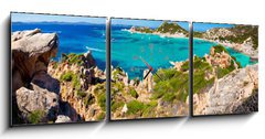 Obraz s hodinami 3D tdln - 150 x 50 cm F_BM26367354 - Exciting view of Spargi Island - Sardinia