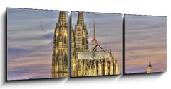 Obraz s hodinami 3D tdln - 150 x 50 cm F_BM26557919 - K lner Dom am Abend