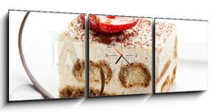 Obraz s hodinami 3D tdln - 150 x 50 cm F_BM26631385 - Tiramisu Dessert - Tiramisu Dezert