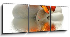 Obraz s hodinami 3D tdln - 150 x 50 cm F_BM26634313 - Papillon galet