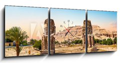 Obraz s hodinami 3D tdln - 150 x 50 cm F_BM267398714 - The Colossi of Memnon
