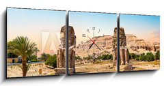 Obraz s hodinami   The Colossi of Memnon, 150 x 50 cm