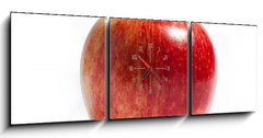 Obraz s hodinami   rayal gala apple on white, 150 x 50 cm