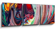 Obraz s hodinami 3D tdln - 150 x 50 cm F_BM271885432 - Abstract background of colorful mixed paint - Abstraktn pozad barevn smen barvy
