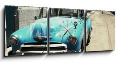 Obraz s hodinami 3D tdln - 150 x 50 cm F_BM2720394 - havana street - cross process