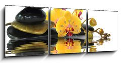Obraz s hodinami   Orchideen 92, 150 x 50 cm