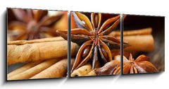 Obraz s hodinami   Sternanis und Zimt zu Weihnachten, 150 x 50 cm