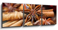 Obraz s hodinami   Zimstangen und Sternanis zu Weihnachten, 150 x 50 cm