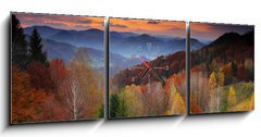 Obraz s hodinami 3D tdln - 150 x 50 cm F_BM27741073 - morning in mountains