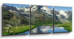 Obraz s hodinami 3D tdln - 150 x 50 cm F_BM27896209 - Matterhorn