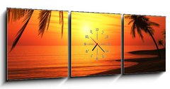 Obraz s hodinami 3D tdln - 150 x 50 cm F_BM27987416 - Ibiza Sunset Chillout Beach 01