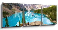 Obraz s hodinami 3D tdln - 150 x 50 cm F_BM28040110 - moraine lake
