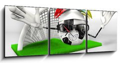 Obraz s hodinami 3D třídílný - 150 x 50 cm F_BM28200340 - Euro 2012 football