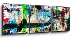 Obraz s hodinami 3D tdln - 150 x 50 cm F_BM284026983 - Abstract art with splashes of multicolor paint; as a fun; creative