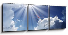 Obraz s hodinami 3D tdln - 150 x 50 cm F_BM28414310 - sky