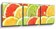 Obraz s hodinami 3D tdln - 150 x 50 cm F_BM28466521 - Background with citrus-fruit slices - Pozad s citrusem