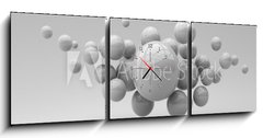 Obraz s hodinami 3D tdln - 150 x 50 cm F_BM285452318 - Flying spheres on a white background. 3d rendering. Illustration for advertising.