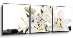 Obraz s hodinami 3D tdln - 150 x 50 cm F_BM28705565 - madonna lily and spa stone - madonna lily a lzesk kmen