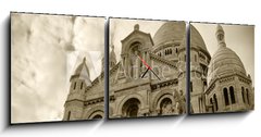 Obraz s hodinami 3D tdln - 150 x 50 cm F_BM29462499 - Sacre coeur at Montmartre