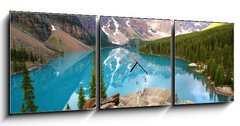 Obraz s hodinami   moraine lake, 150 x 50 cm