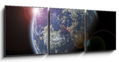 Obraz s hodinami 3D tdln - 150 x 50 cm F_BM29570442 - Planet