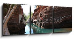 Obraz s hodinami 3D tdln - 150 x 50 cm F_BM29732755 - Hamersley Gorge, Karijini National Park - Hamersley Gorge, nrodn park Karijini