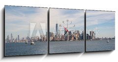 Obraz s hodinami 3D tdln - 150 x 50 cm F_BM298206863 - South Manhattan from a Hudson river ferry