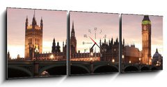 Obraz s hodinami 3D tdln - 150 x 50 cm F_BM30030771 - Big Ben in the evening, London, UK