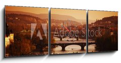 Obraz s hodinami 3D tdln - 150 x 50 cm F_BM30150697 - charles bridge