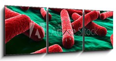 Obraz s hodinami   E coli Bacteria close up, 150 x 50 cm