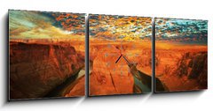 Obraz s hodinami 3D tdln - 150 x 50 cm F_BM30757809 - Horse shoe bend - Ohyb konky