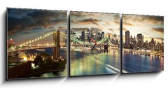 Obraz s hodinami   Amazing New York cityscape  taken after sunset, 150 x 50 cm