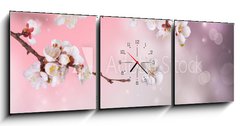 Obraz s hodinami   Spring Blossom Design, 150 x 50 cm