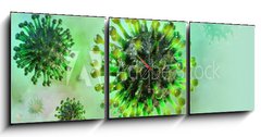 Obraz s hodinami 3D tdln - 150 x 50 cm F_BM318368939 - Coronavirus 2019