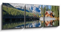 Obraz s hodinami 3D tdln - 150 x 50 cm F_BM32071870 - Emerald Lake, Alberta, Canadian Rockies
