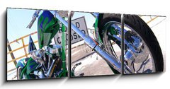 Obraz s hodinami 3D tdln - 150 x 50 cm F_BM3207273 - custom chopper