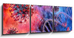 Obraz s hodinami 3D tdln - 150 x 50 cm F_BM322420544 - Coronavirus disease COVID