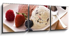 Obraz s hodinami 3D tdln - 150 x 50 cm F_BM32366193 - Ice cream - Zmrzlina