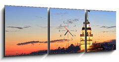 Obraz s hodinami   Istanbul Maiden Tower from the east, 150 x 50 cm