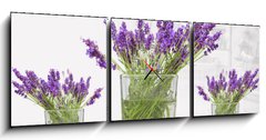 Obraz s hodinami 3D tdln - 150 x 50 cm F_BM32794257 - Vasi di lavanda in casa